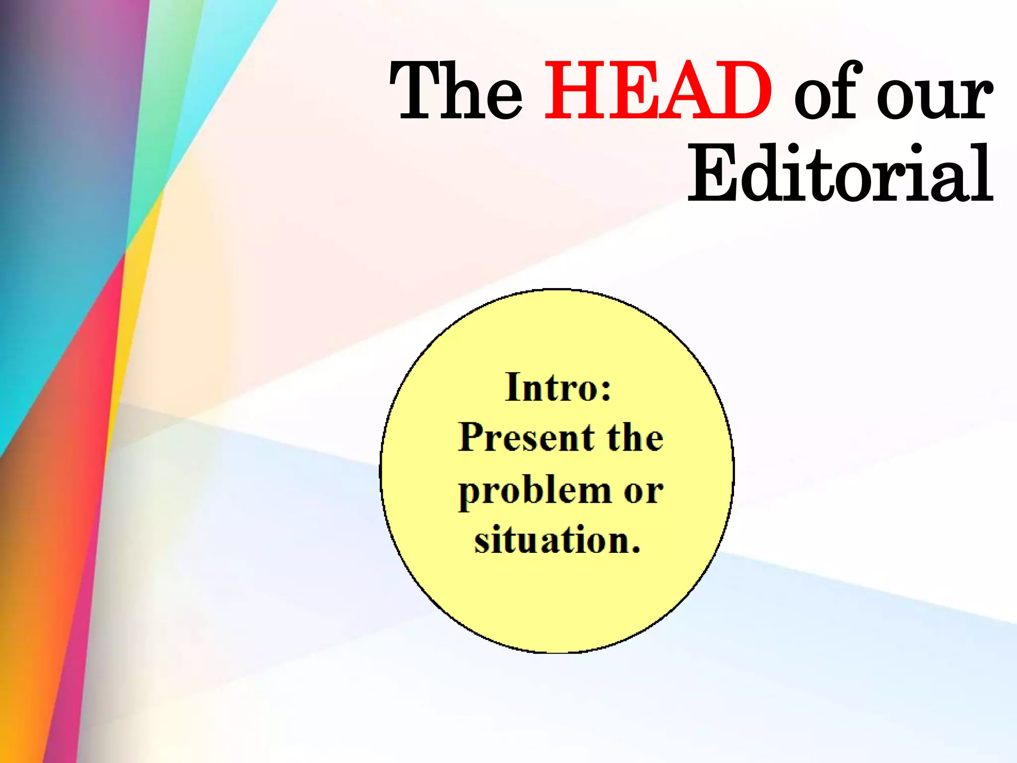 The HEAD of our
Editorial
 