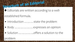 Power Point Presentation on Editorial Writing | PPTX
