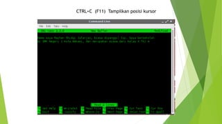 CTRL+C (F11) Tampilkan posisi kursor
 