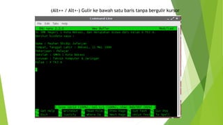 (Alt++ / Alt+-) Gulir ke bawah satu baris tanpa bergulir kursor
 