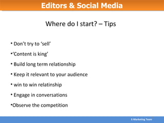 Editors &amp; Social Media