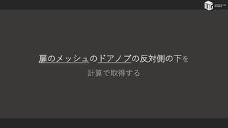 扉のメッシュのドアノブの反対側の下を
計算で取得する
 