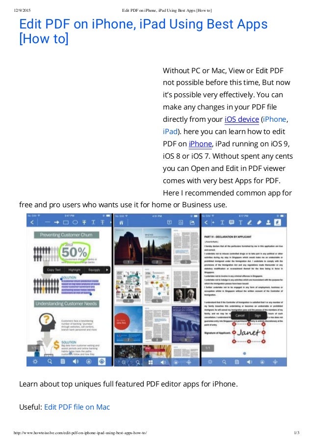 Edit Pdf On I Phone Ipad Using Best Apps How To