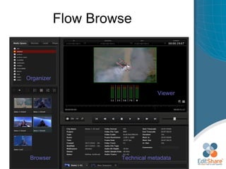 Flow Browse Browser Organizer Technical metadata Viewer 