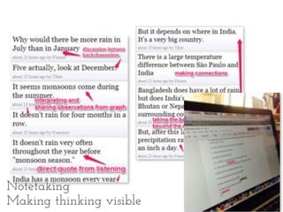 Notetaking
Making thinking visible
 