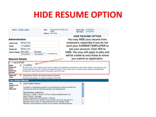 HIDE RESUME OPTION
 