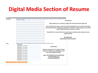 Digital Media Section of Resume
 