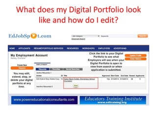 What does my Digital Portfolio look
like and how do I edit?
 