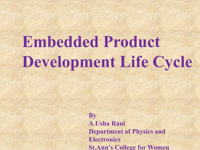 Embedded Product Development Life Cycle(EDLC) | PPTX