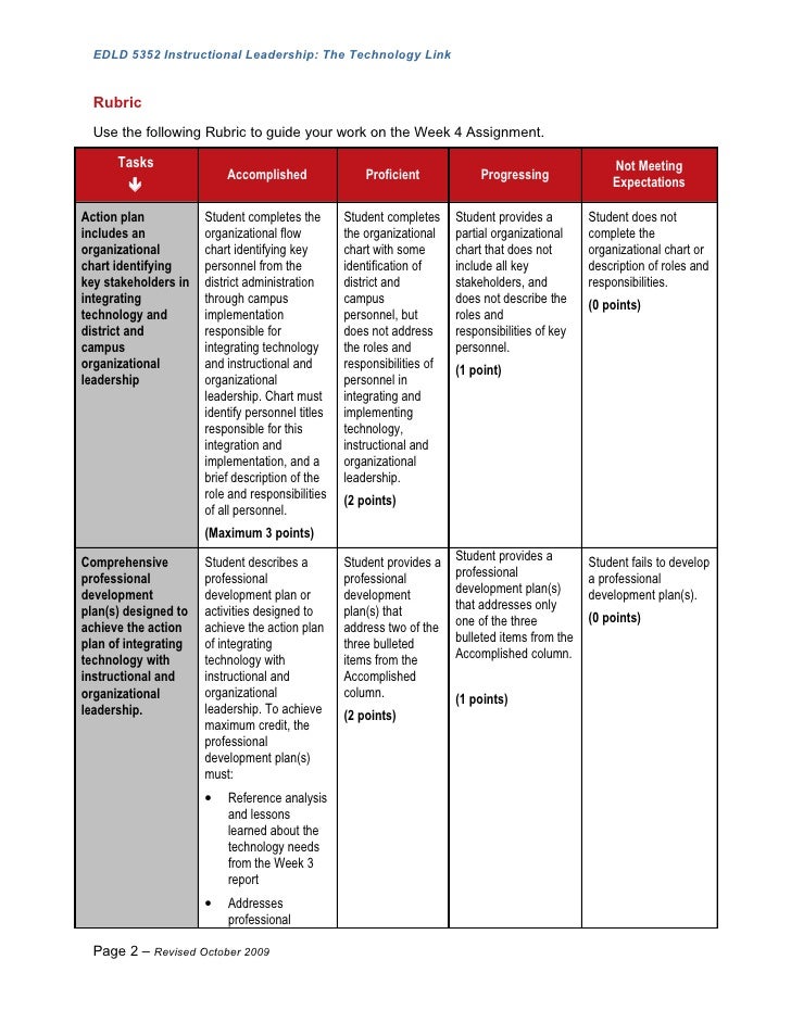 action plan assignment example