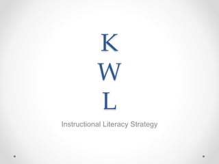 K
W
L
Instructional Literacy Strategy
 