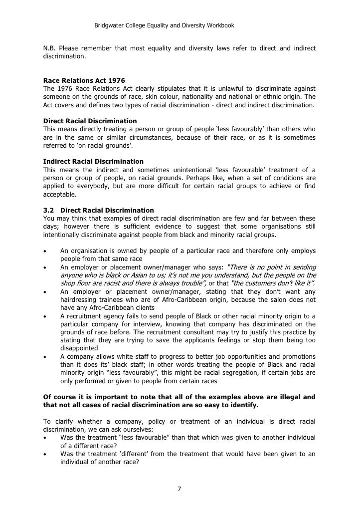 discrimination at work examples