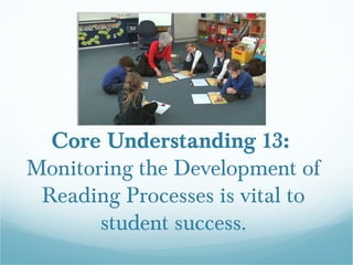 Core Understanding 13:
Monitoring the Development of
 Reading Processes is vital to
       student success.
 