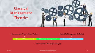 SY 2023 II. Management Thought: Past and Present 5
Classical Management
Bureaucratic Theory (Max Weber)
Classical Managem...