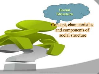 Concept, characteristics
and components of
social structure
 