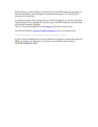Sap Rtp EDM Activation of RTP Components I | PDF