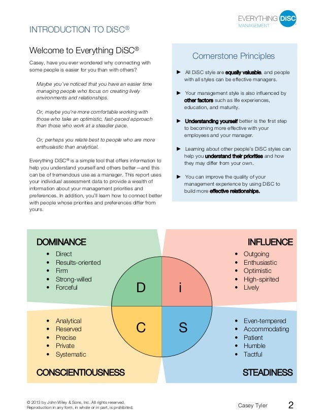 Everything DiSC management sample report