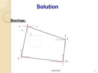 Solution

Bearings:
    W           E

        A

            S


                                      B




    D
                                  C




                     20/01/2013           30
 
