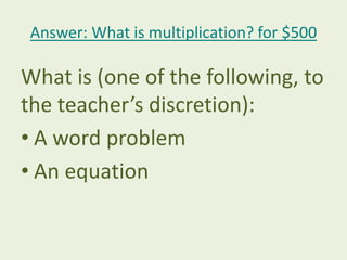 2Nd - 3Rd Grade Math Review Jeopardy