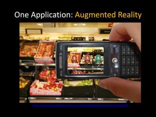 One Application: Augmented Reality
https://youtu.be/xZBIPVHxzZ0?list=PLKfWL8IXgKBsEPzW2twstSSCv1afN5QH7
 