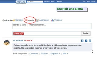 Datos que aparecen en la cuenta del profesor 