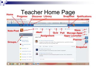 Teacher Home Page
Note-Post
Groups
Alert
Assignment
Quiz Poll
Snapshot Notifications
Home
Progress Discover Library
Store
Manage Apps
Apps Launcher
Planner
Snapshot
 