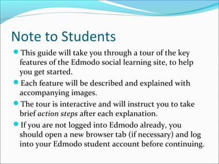 EDMODO - A Student Quick-Start Guide | PPT