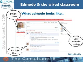 What edmodo looks like... groups /  classes your edmodo settings add links, files… 