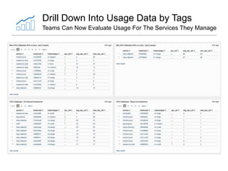Drill Down Into Usage Data by Tags
Teams Can Now Evaluate Usage For The Services They Manage

 