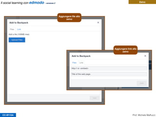 Zaino
CC-BY-SA Prof. Michele Maffucci
Il social learning con edmodo - versione 2
 