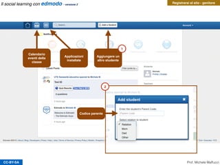 CC-BY-SA Prof. Michele Maffucci
Il social learning con edmodo - versione 2
Possibilità di
prelevare l’app
gratuita
Registrarsi al sito - genitore
 