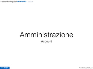 Amministrazione
CC-BY-SA
Account
Prof. Michele Maffucci
Il social learning con edmodo - versione 2
 