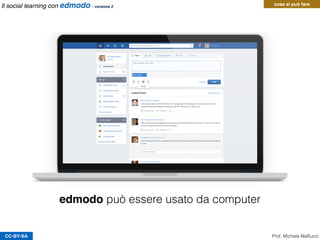 CC-BY-SA
edmodo può essere usato da computer
Prof. Michele Maffucci
cosa si può fareIl social learning con edmodo - versione 2
 