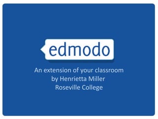 An extension of your classroom by Henrietta Miller  Roseville College 