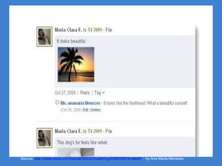 Source: http://www.wiziq.com/tutorial/50032-Exploring-EDMODO-in-depth   by Ana Maria Menezes
 