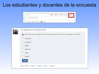 Los estudiantes y docentes de la encuesta
 