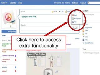 Click here to access extra functionality 