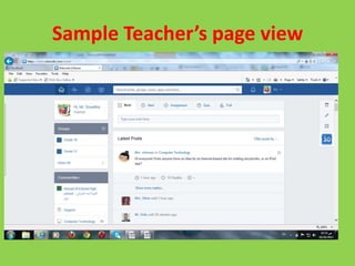 Sample Teacher’s page view
 