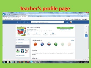 Teacher’s profile page
 