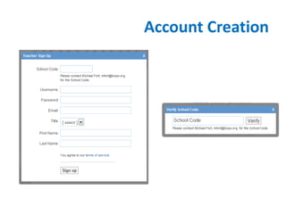 Account Creation
 
