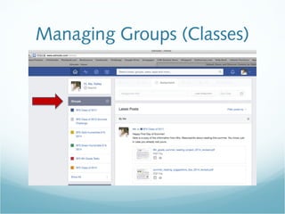 Managing Groups (Classes)
 