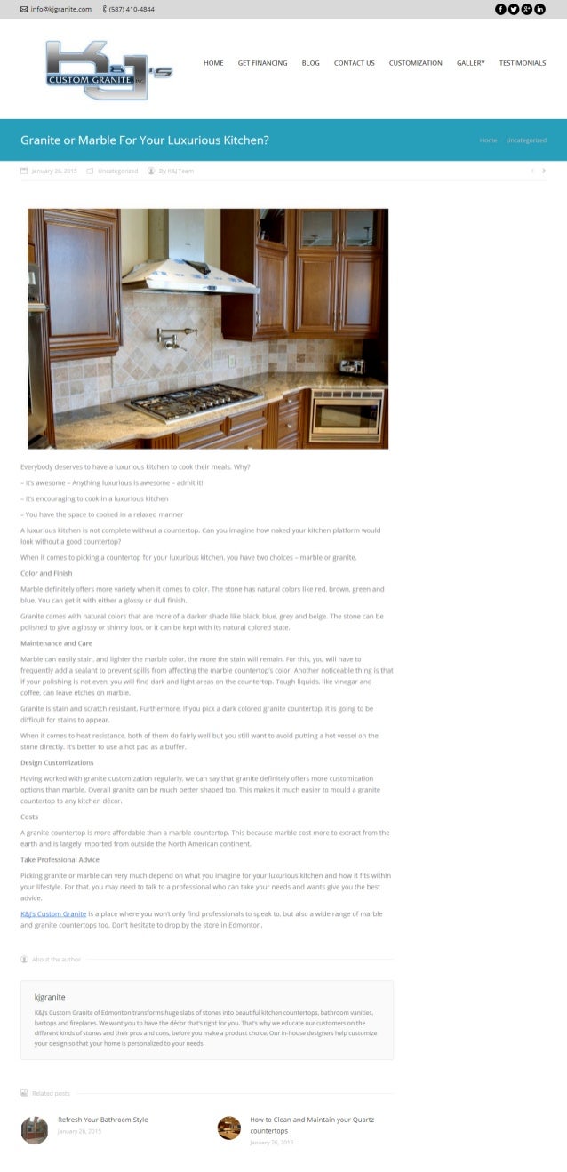 Edmonton Granite Granite Or Marble For Your Luxurious Kitchen Ed