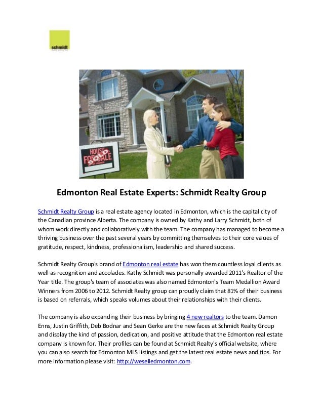 Edmonton real estate experts schmidt realty group