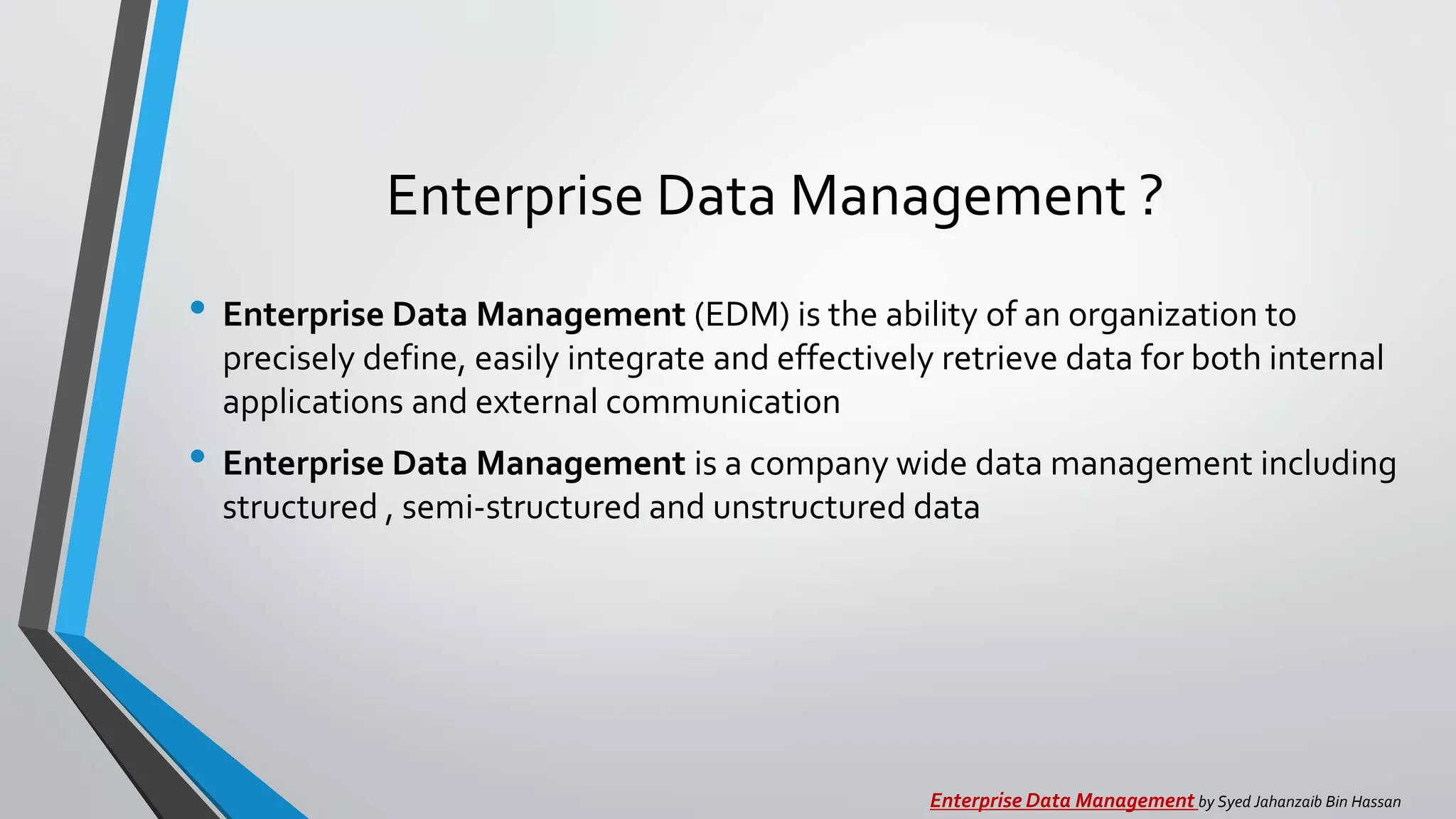 Enterprise Data Management | PPTX | Databases | Computer Software and ...