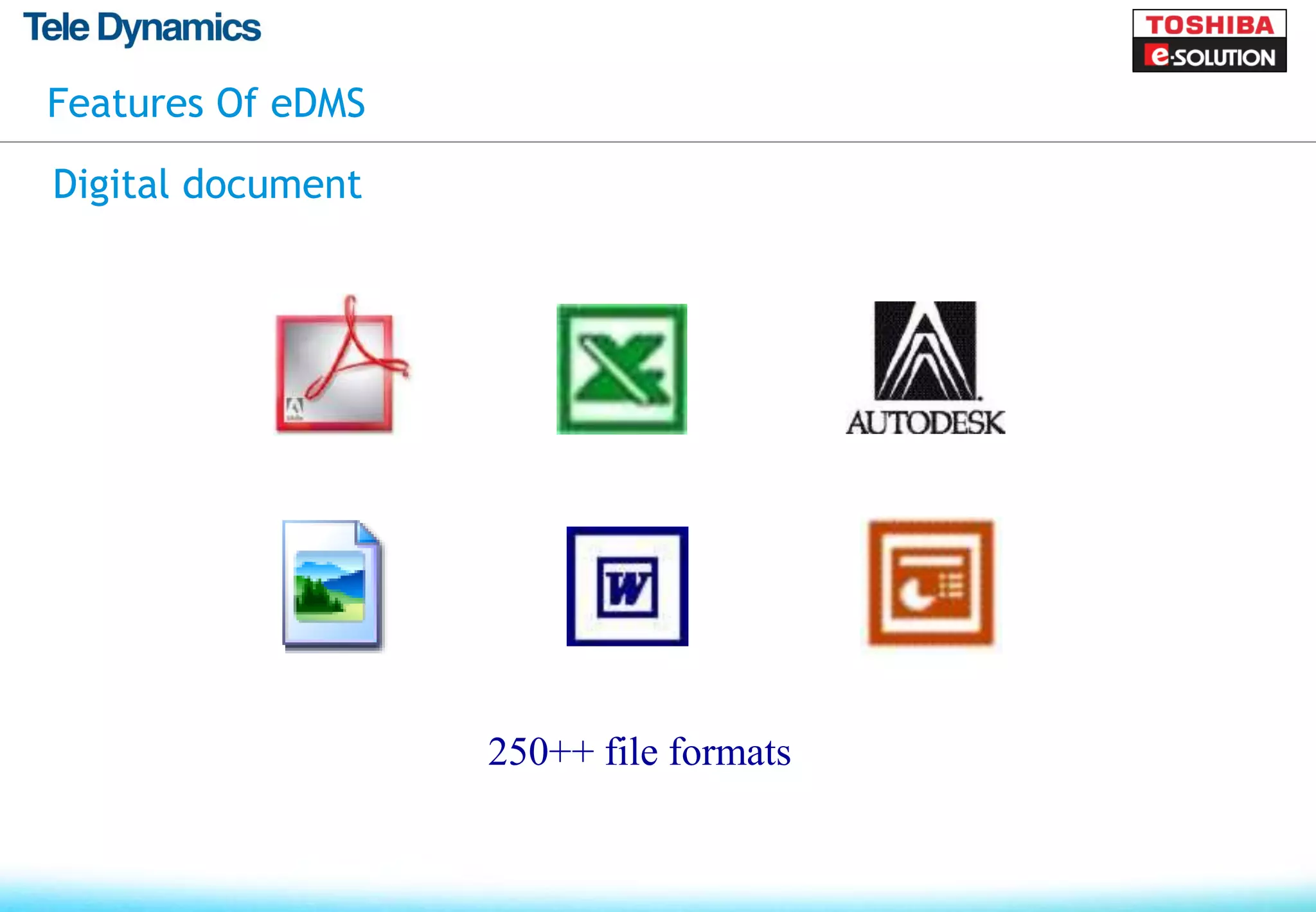 Features Of eDMS

Digital document




                   250++ file formats
 