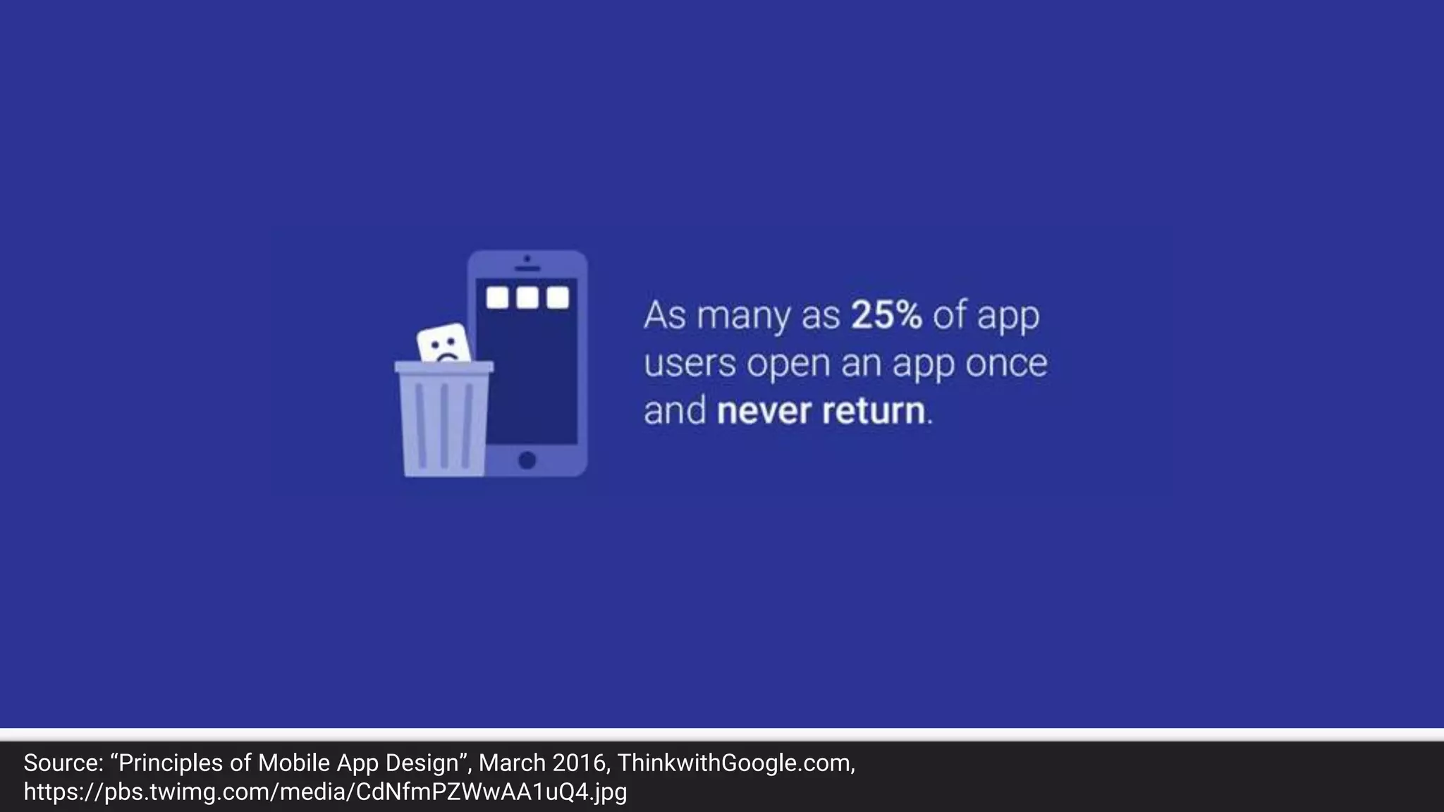 Source: “Principles of Mobile App Design”, March 2016, ThinkwithGoogle.com, https://pbs.twimg.
com/media/CdNfmPZWwAA1uQ4.jpg
 