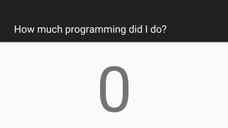 How much programming did I do?
0
 