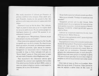Mai mulli muncitori il imitard pe Franckle qi
priveau conflictr"ri abia inceput. Chan zimbi acru
spre Franckie" Acesta se uita prostit la Sal. Sal
privea cu ochii ieqi{i spre arma ce-i apSsa minil lui
Adam.
Clarence il ciupi pe Sal de obraz. "Sal, iubitule.
Tigrii se joacd in seara asta qi se vor supdra daci
nu iau qi eu parte ia joc. Nu am putea ajunge ia o
inlelegere inainte de a pleca? Sd spunem in ur-
mdtoarele 5 minute?"
Sal inghili in sec. "Md gindearn, Clarence, ce pot
sd-!i propun un pre! convenabii."
Chan linea arma apdsat6 in gftul lui Sai. Se afla
cu spatele spre usa de ia intrare. Nu observl cum
doui ugi masive, de metal, se indoir[ spre interior.
Cu izbituri puternicd, uqile cdzurd. in interior.
Gangsterii se intoarser6 intr-o fractiune de
'secund[ in timp ce Robo indreptd A-9 spre ei.
'Bun6, beieti!", spuse el. Chan tinti arma lui spre
cel care intrA. Franckie ridicl Magbnumul sAu.
Toti muncitorii din laborator slrir& spre
arsenalul lor, arsenal care cuprindea de la armq
Uzis pind la arme Heckler qi Koch HK91, arrne cu
care s-ar putea indepirta o parte a unei maqini in
rnigcare, de la circa 100 de metri.
178
De pe cladire pazaiqi indrepti armele spre Robo.
Robo nu se rntimidA. "Predali-vd repede sau iese
scandal!"
Gangsterii privird unii la allii blocafi. Robo
conectd corpul s6u pe programul de luptd qi inreg-
istr6 pozi{ia inamicilor. Analiz6 interiorul fabricii.
Expresia "l"b TINTE - 9 IMPU$CATURI,,ap6ru in
ochii lui Robo.
Indivizii iqi recipdtarA stdpinirea de sine. Leon
actiond primul. Ridicd flinta sa.
"in iad cu tine, galeatd de tabld", spuse el gi trase
o salvd asupra lui Robo.
impuqcdtura lui Leon a fost semnalul pentru alte
duzine de impuqcAturi. Tot prostul cu arrna in min6
incepu sd tragd asupra lui Robc. Clarence se
aruncd la podea qi se ascunse sub o mas6. Robo nu
se miqcd nici un centimetru. Gioanleie ricogau
g6lagios din echipamentul s6u, in toate direcfiile.
Ridicd-bra{ul sdu mare pentru a respinge un glon!
375 care ii zbura spre fafd, in acest timp trigea in
mullime cu A-9 al lui qi terminA mai mulli munci-
tori.
Chan tipa qi trase cu flinta sa in polfist. Robo
dldu din cap gi zimbi. il impinse. Chan aterizd in
raza de actiune a salvei trase de Sal. Leon se
179
 