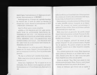 Apdrd legea. Instrucliunea nr. 3: Apdra pe cei nevi-
nova{i. Instrucliunea nr. 4: SECRET.
Instrucliunea nr. 4 incepu s6-i aprinda beculele
in creierul sdu. O serie de coduri se derulau in
cimpul sdu vizual. Anexd ia instrucliunea 4: OCP
- PRODUKT. ID#943054 - SC.
Apoi in sfirqit aparu anexa completd.
ANEXA 4: UN PRODUS OCP NU ARE NICIO-
DATA VOrE SA ACTIONEZE iUpO'rRlVA IN-
TERESELOR DIN OCP - UN PRODUS OCP NU
ARE VOIE NICiODATA SAATENI'EZE ASUPRA
UNUI MEMBRU SAU COLABORATOR DIN
CONDUCBREA OCP-ULUI . UN PRCDUS OCP
NLI ARE VOIE SA ACTIONEZE IN,IPOTRIVA iN.
TEREStrLOR DIN CCP,
- Robo simlicum i se moaie genunchii" Mintea lui
incepu sd o ia razna. Bra{ele ?i devenira grele. Cu
greu se menlinea in echilibru. incet igi pierdu toate
puterile.
"Ei, dar ce ai RoboCop?", intrebd Jones duice.
Robo reuEi sd se lina pe picioare. incAperea se
invirtea cu el.
Jones lud o inghifitura. "i1i voi spune eu ce s-a
intimplat, fiule. Exista o micA asigurare, pe nume:
Instrucliunea nr. 4. Contribulia mea, deqteaptd, in
i90
cadrul profiiului. personalitAlii tale. Orice incercare
de a aresta un rnernbru din conducerea OCP duce,
in cazul tAu, la dezactivare a utorn at6.."
Instruc{iunea nr.4 ardea mintea lui Robo, in timp
(re toate celelalte sisteme incepurd sa se dezac-
Liveze. IJn arsenal de lumini prevenitoare ii
apdrurd in fala ochiior. Ilate se invirteau salbatic
qi necontrolat prin capul sdg.
Robo c6zu incet pq genunchi. iqi pierdu simlul
vizual. Linii orizontale gi verticale fluturau in cim-
pul sau vizuai. Jones se ridica qi privi spre an-.
droidul care tremura.
"Ce ti-ai imaginat, piticule? Ai crezut ca eqti
polilist obiqnuit? Tr eqti proiectul nostru. Fundul
tdu ne apar'line. Nu putem accepta ca unul din
produsele noastre sd se ridice impotriva noastrd,
nu-i aga?"
Cu o ultimd picdturd de voinld, Robo incercd sd
apuce arma sa. Semana cu un soldat beat in con-
cediu. Scoase arma din toc. Apoi nu-qi mai putu.
miqca degetele iar arma cazu pe podea.
Jones se amuza. "Aaa. Deci mai existd in tine
pulina putere de lupta. Hmm. Poate a rrenit timpul
sa cunoqti un foarte bun prieten de-a1 meu."
Jones se indrepta spre biroul sau qi apdsd 4
191
 