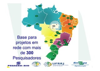 Base paraBase para
projetos em
rede com mais
de 300
Pesquisadores
 